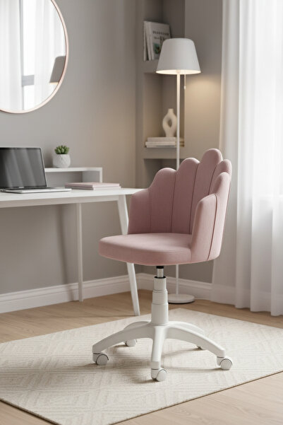 KUZEYSANDALYE Pier Beyaz Ayaklı Çalışma Sandalyesi Çocuk Bilgisayar Sandalyes...