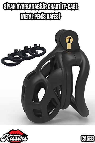 Bsdm Penis Kilidi Black Chastity Cock Cage Bekaret Cihazı Siyah Penis Esaret Kafesi