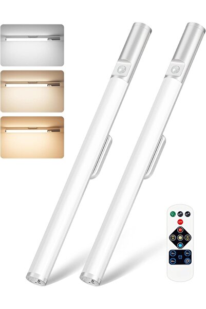 AZONEE Under Cabinet Lights, 2 Pack Rechargeable Motion Sensor Lights with Remote (15.7in)