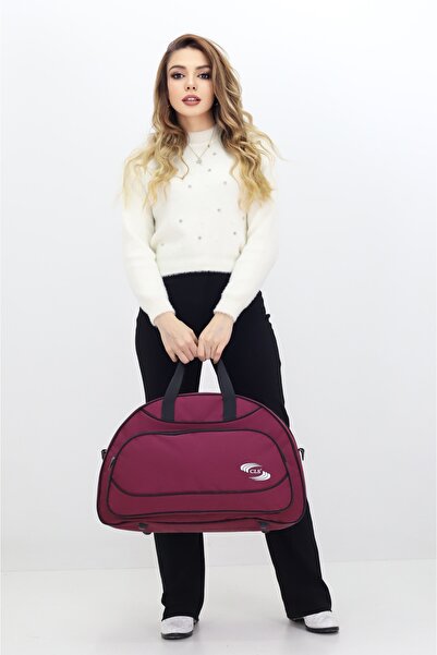 Probag Geantă de sport și călătorie Burgundy – Geantă de antrenament cu compa...