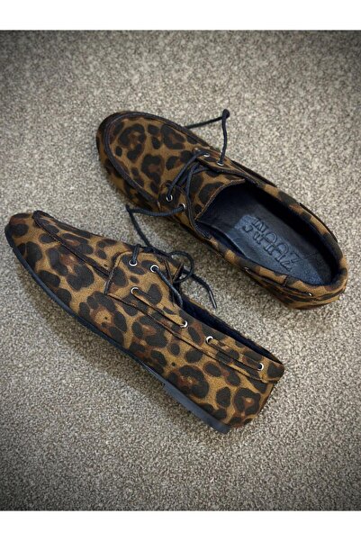 Zuum Дамски обувки Samra Lace-Up Moccasin - Леопард