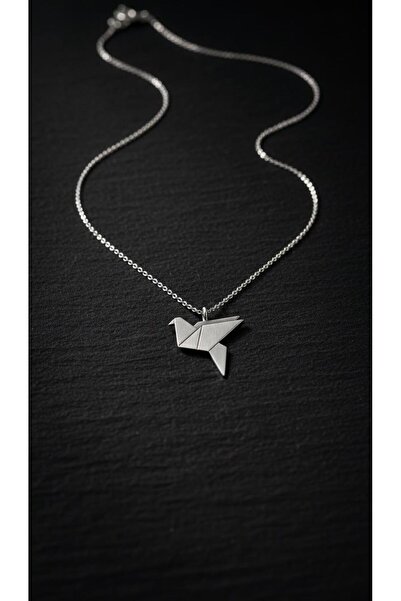 Nalia takı Kuş Origami Gümüş Kolye Ucu