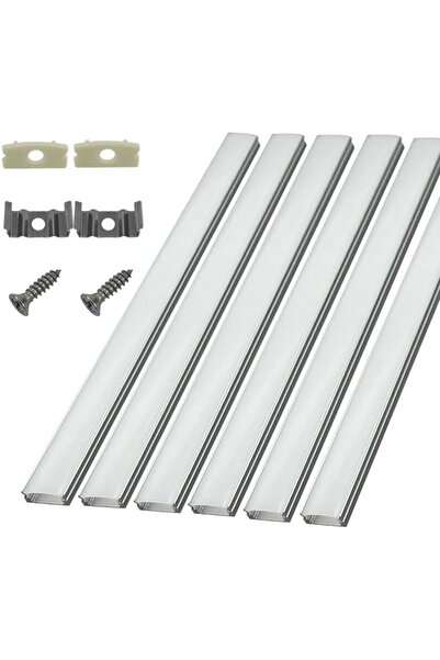 Generic HAMRVL 6-Pack 30cm/1ft 17.2x7mm LED Aluminum U-Shape Channel with Cover & Mounting Clips