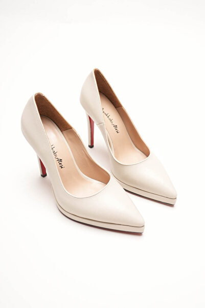 Ayakkabı Ateşi Short Platform Women's Thin Heeled Shoes Nicola Beige Skin