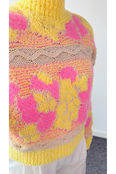 Cream&Rouge Three Color Carpet Knit Thick Knitwear Sweater