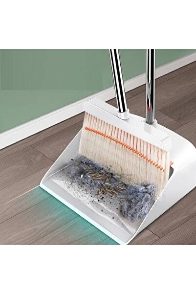 NKX Set of 2 Compact Long Handle Upright Dustpan ,Broom Sweep and Wet Floor Mop
