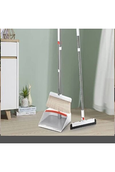 NKX Set of 2 Compact Long Handle Upright Dustpan ,Broom Sweep and Wet Floor Mop