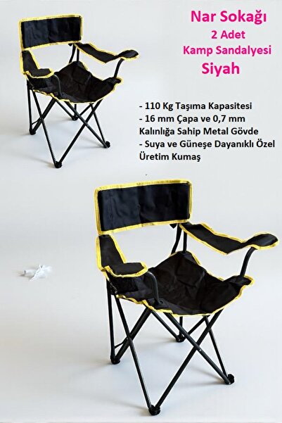 nar sokağı 2 Adet Kamp Sandalyesi Piknik, Plaj, Bahçe ve Balkon Sandalyesi