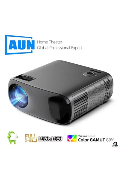 ATOM DEALS AUN AKEY9S LED projector, Full HD 1920x1080, 8200 lm, 4K support, Android, portable, short throw