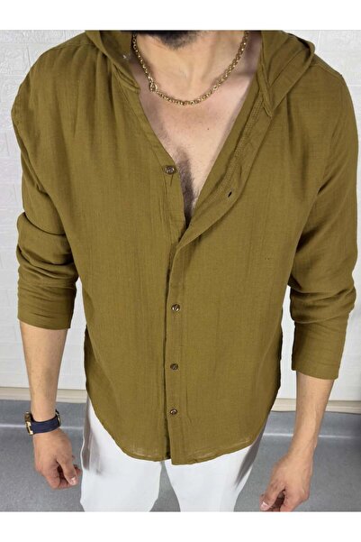 THMANY MÜSLİN KUMAŞ KAPŞONLU GÖMLEK