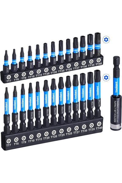 Generic طقم رؤوس توركس من تولانت، 27 قطعة (T7-T40)، مصنوع من فولاذ S2 مقاوم ل...
