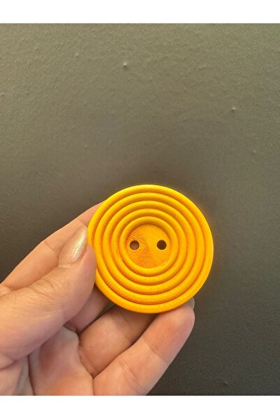 Gönülden Tasarım Wooden Single Button Diameter 6 cm Orange