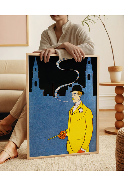 ARTHOUSECOLLECTIVE Edward Penfield Poster - Man in Yellow Suit - Unframed Poster on Canvas Print Dimensions