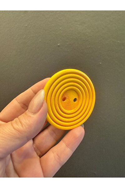 Gönülden Tasarım Wooden Single Button Diameter 6 cm Orange