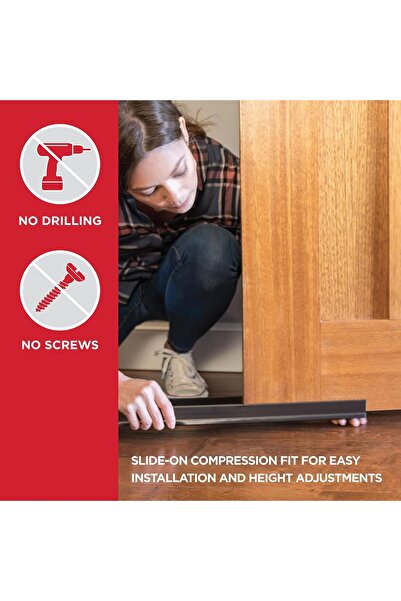 M-D Building Products 43337 36-inch Brown Vinyl U-Shape Cinch Slide-On Under Door Seal