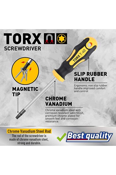 Amartisan 12-Piece Magnetic Torx Screwdrivers Set T5-T40