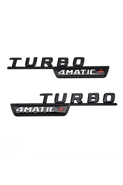 MAF Σετ 2 εμβλημάτων Turbo 4MATIC+ για φτερά Mercedes, μαύρο