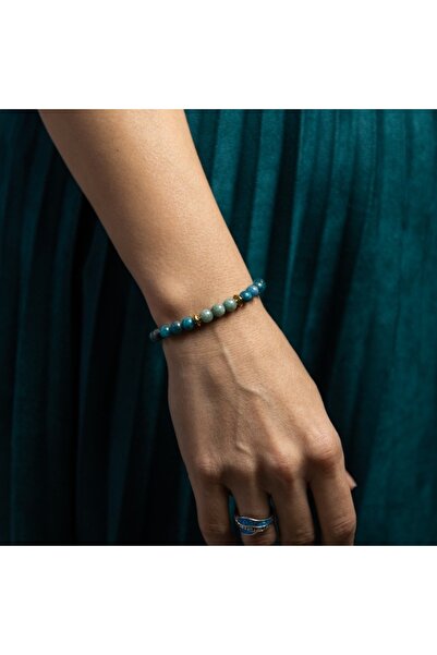 Ezera Brățară Ekanta pentru femei cu pietre semiprețioase — apatit albastru ș...