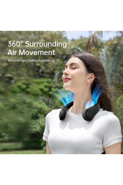 JISULIFE مروحة رقبة محمولة - بدون شفرات، تعمل بدون استخدام اليدين، 5 سرعات، 4...