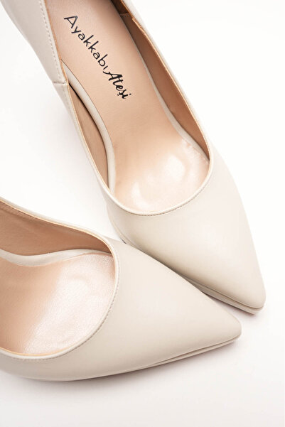 Ayakkabı Ateşi Short Platform Women's Thin Heeled Shoes Nicola Beige Skin