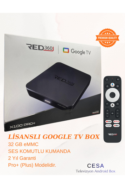 Redline Tv Android Box Red360 Pro Plus+ Ses Komutlu Kumanda Televizyonu Android Tvye dönüştür !