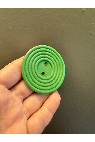 Gönülden Tasarım Wooden Single Button Diameter 6 cm Green