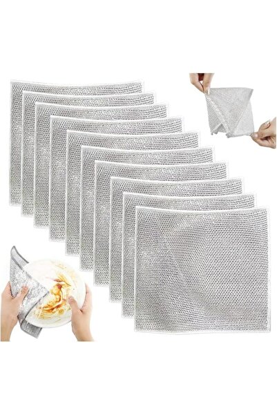 Arabest 10 Pcs Double Layer Multifunctional Non Scratch Wire Dishcloth,Steel ...
