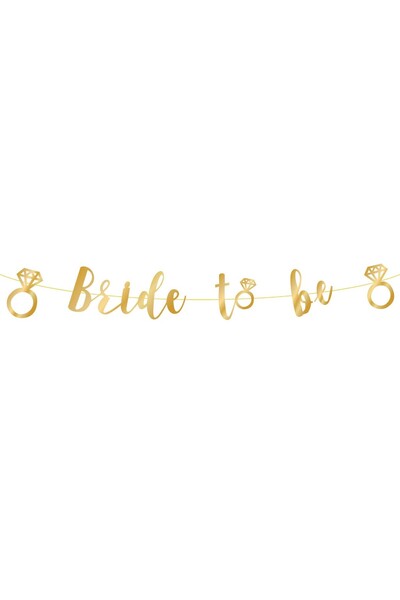 PartyPal BRIDE TO BE golden banner 150x17 cm
