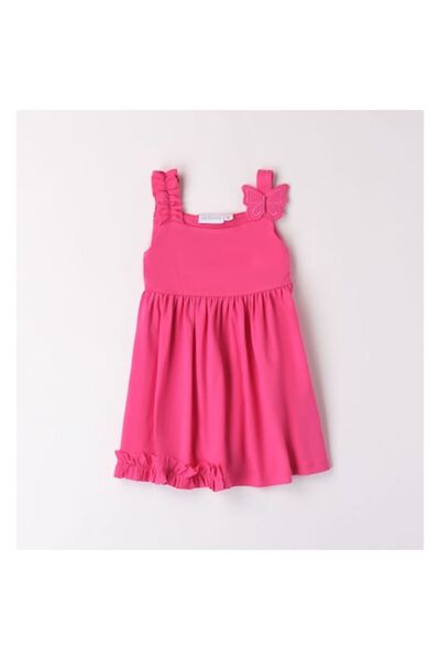 Sarabanda - Girls' dress with butterfly applique and ruffles, pink, 92-98 cm