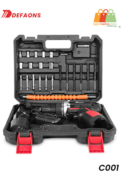 DEFAONS C001 Cordless Drill Set with 12V Battery, Adjustable Torque, Multi-Ma...