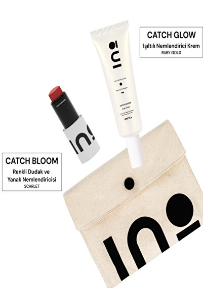 INO Beauty Catch Bloom Pocket Lip Cheek Stick Scarlet + Catch Glow Ruby Gold