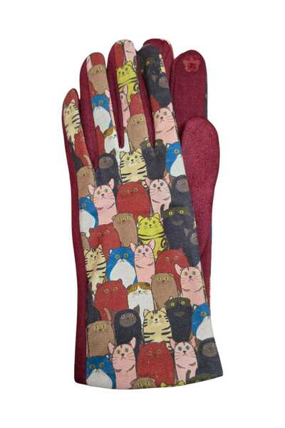 by Alexandra Vacarusi Women's gloves, fat cat pattern, pearlescent pattern, a...