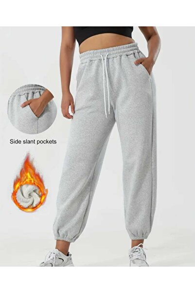 SERYY MODA Γυναικεία χειμερινά φαρδιά παντελόνια φόρμας με ελαστικά τελειώματ...