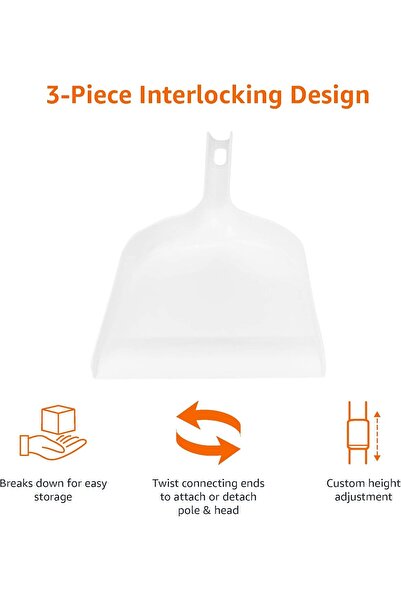 Amazon basics Dustpan Broom Set, Blue and White