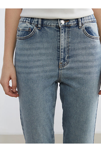 LC Waikiki Classic Indigo Elastic Waist Mom Fit Women's Jeans