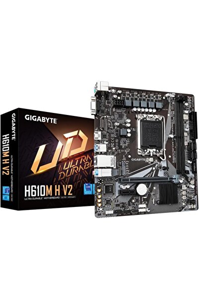 Gigabyte H610M H V2 Motherboard - LGA1700, DDR5 up to 5600MHz, PCIe 3.0 M.2, GbE LAN