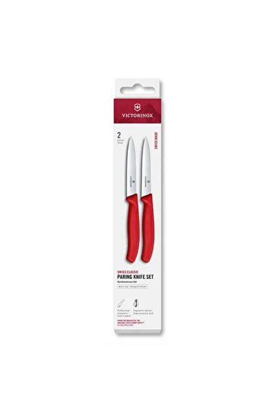 Victorinox 6.7791.2C1 Swiss Classic 2li 10cm Soyma Bıçağı Set, Kırmızı
