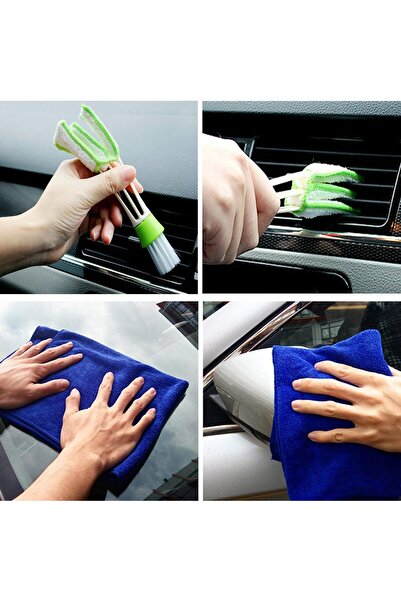 ELECDON 2-in-1 Microfiber Car Wash Mop Mitt with 45in Aluminum Handle, 2 Mop Heads, Towel & Vent Dus