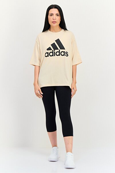 adidas Women Sportswear Fit Short Sleeve Outdoor T-Shirt, Beige