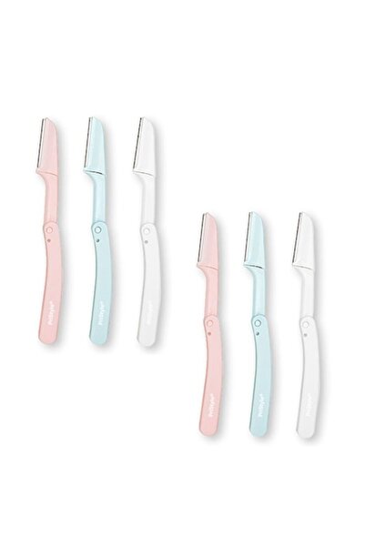 PriStyle Set de 6 aparate de ras pliabile cu lame ascuțite pentru sprâncene ș...