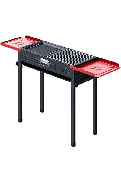 DubaiGallery شواية فحم مع صواني تحضير ممتدة - خفيفة الوزن ومتينة وسهلة التنظيف