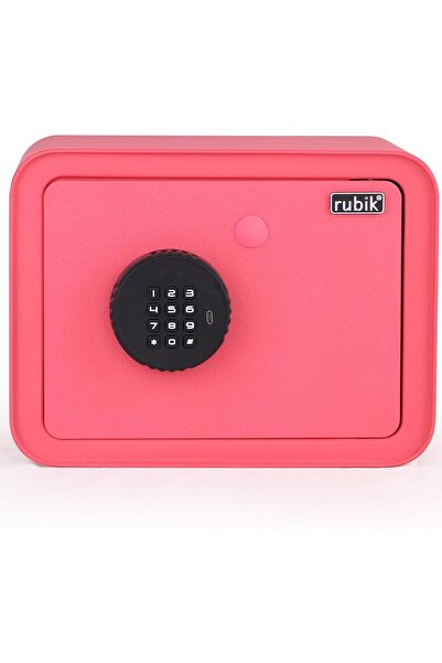 RUBIK Piggy Bank Safe with Digital Password and Key Lock (18x24x16cm) - Pink