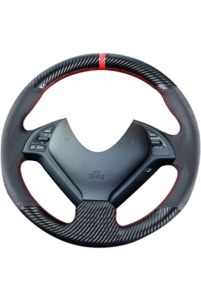 genernic Kivnto DIY Carbon Fiber Steering Wheel Cover for Infiniti G37/G35/G25/Q60/QX50 - 15 in
