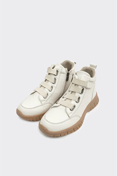 derinet Hakiki Deri Fermuarlı Kadın Bot