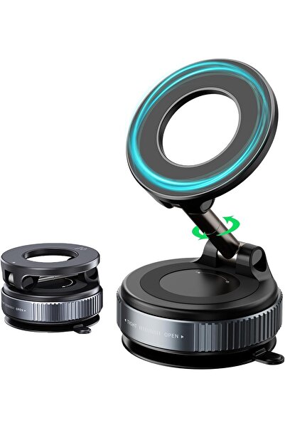 AZONEE Vacuum Suction Car Phone Holder for MagSafe, 360° Rotatable Magnetic Mount