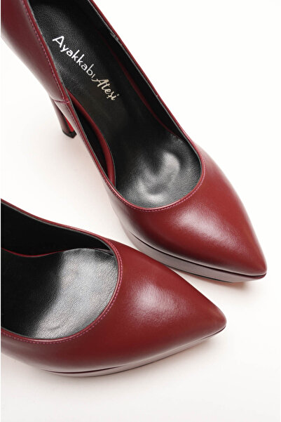 Ayakkabı Ateşi Women's Special Design Platform Shoes Siena Burgundy Skin