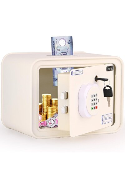 RUBIK صندوق أمان رقمي مزود بقفل مركب (أبيض فاتح)
