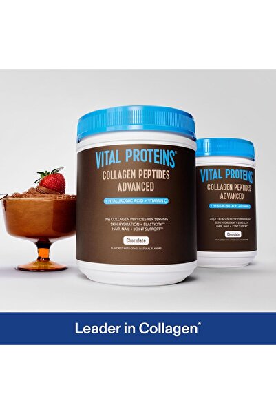 Vital Proteins Collagen Peptides Advanced with Hyaluronic Acid & Vitamin C — Chocolate, 24.7 oz