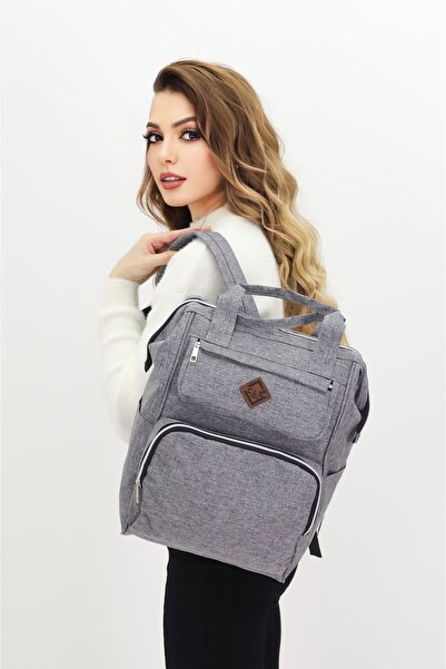 Probag Gray Mother Baby Backpack with Thermal Compartment Large Volume Baby Care Bag Stroller Compatible