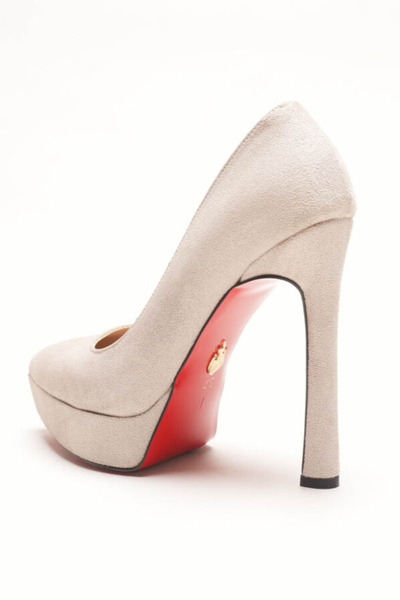 Ayakkabı Ateşi Women's Special Design Platform Shoes Siena Beige Calf Suede